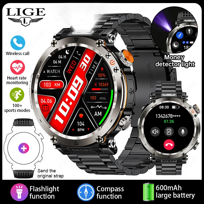 LIGE 600mAh Battery Smart Watch Men 1.7&