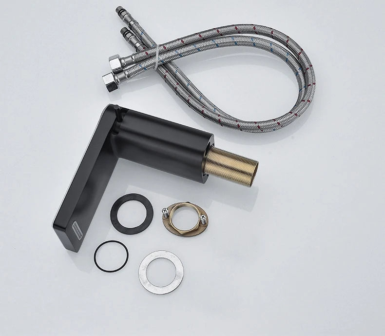 Led Digital Basin Faucet Black Bath Basin Mixer Brass Temperature Display Faucet Smart Tap Sink Faucet For Bathroom Faucet Tap