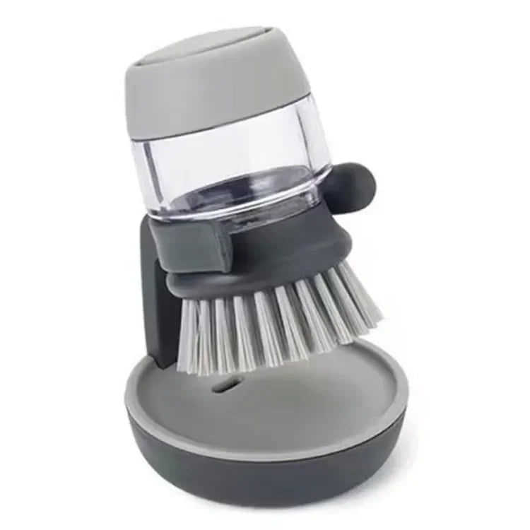 Dish Brush With Soap Dispenser Palm Brush Dish washing Kitchen Scrub Brushes With Holder Drip Tray