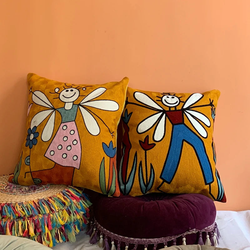 Picasso Embroidered Decorative Throw Pillowcases Abstract Creative Decoration Cushion Cover for Home Sofa Pillow Cover 45x45cm