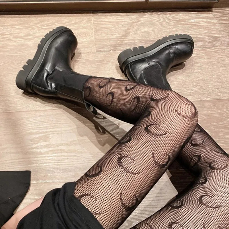 Sexy Fishnet Stockings Black Lolita Body High Socks Kawaii Long Fish Net Pantyhose Mesh Tights Lingerie Skin JK Waist Hosiery