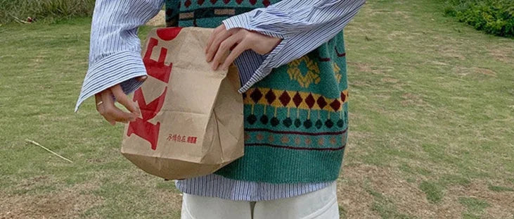 Tatiana Haven Men’s Printed Knit Sweater Vest – V-Neck Casual Korean-Style Fashion Waistcoat for Autumn & Winter