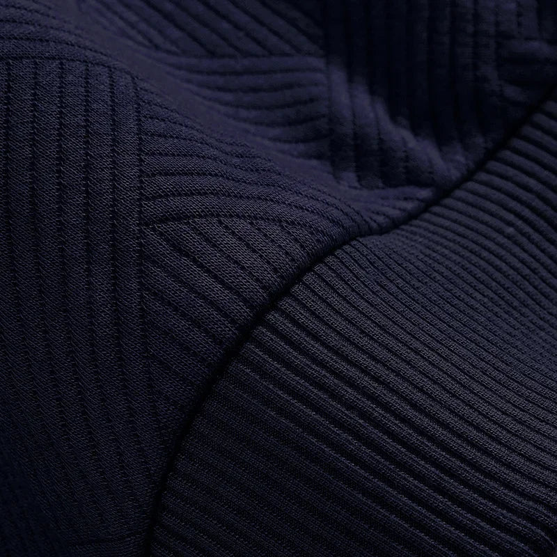 Men’s Zipper Polo Sweatshirt – Turn-Down Collar Long Sleeve Pullover for Autumn and Winter