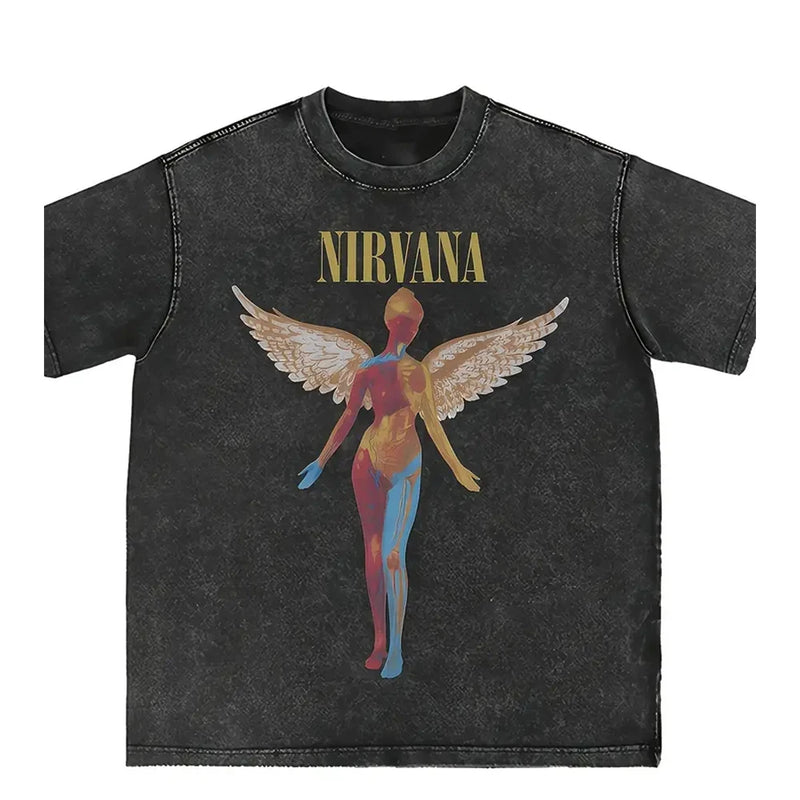 Men’s Oversized Cotton T-Shirt – Black Spade Graphic Streetwear Loose Fit Short Sleeve Tee