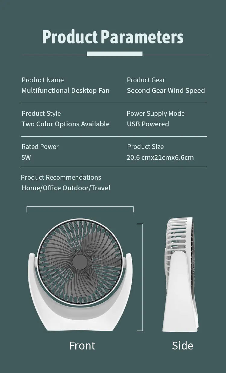 Portable Mini USB-Charged Desk Fan for Desktop Use - Compact and Convenient!