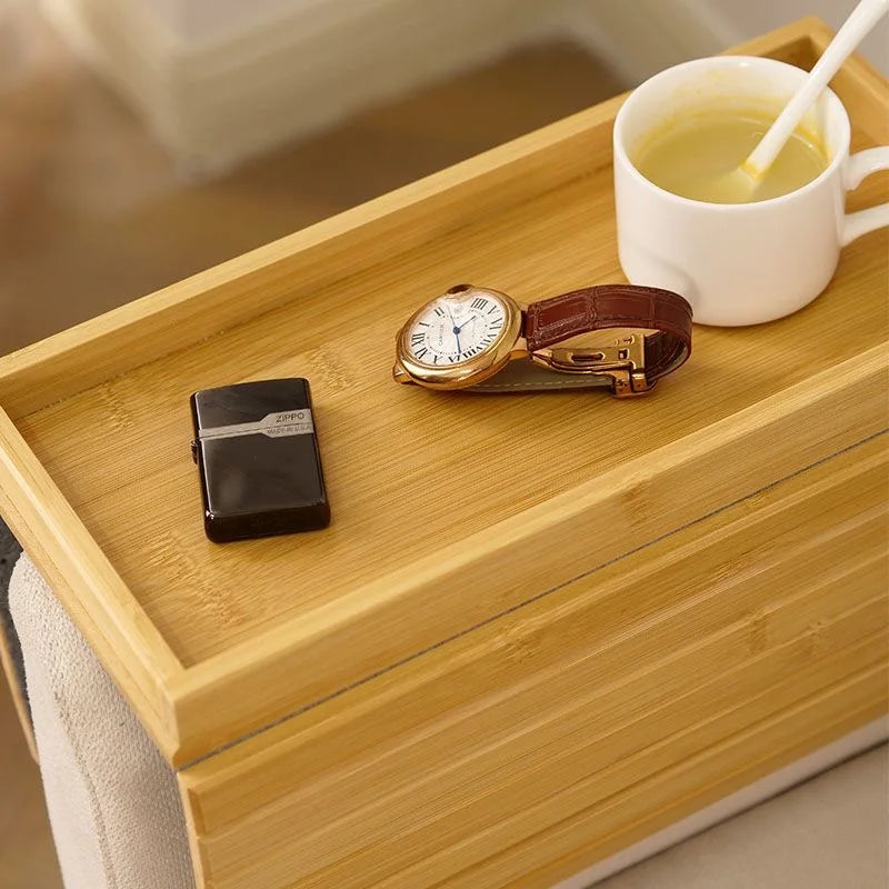 Bamboo Wood Sofa Armrest Tray Foldable Space Saving Furniture Storage Tray Wall Table Sofa Armrest Support Tray Home Decoration
