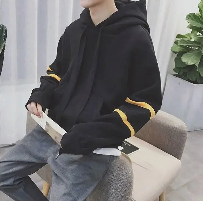 Men’s Loose Fit Winter Hoodie – Warm Patchwork Fleece Sweatshirt for Casual Autumn Streetwear | Tatiana Haven