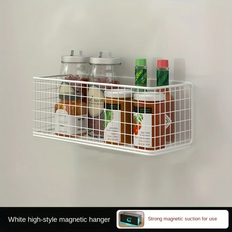 1pc Strong Magnetic Spice Rack-No-Drill,Space-Saving Kitchen Organizer for Refrigerator & Microwaves with Super Magnetic Suction