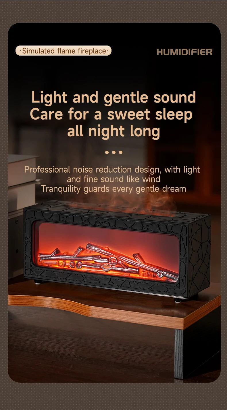 Air Humidifier Essential Oil Diffuser Flame Aroma Humidifier Home Room Fragrance Diffuser with Night Light Aromatherapy Diffuser