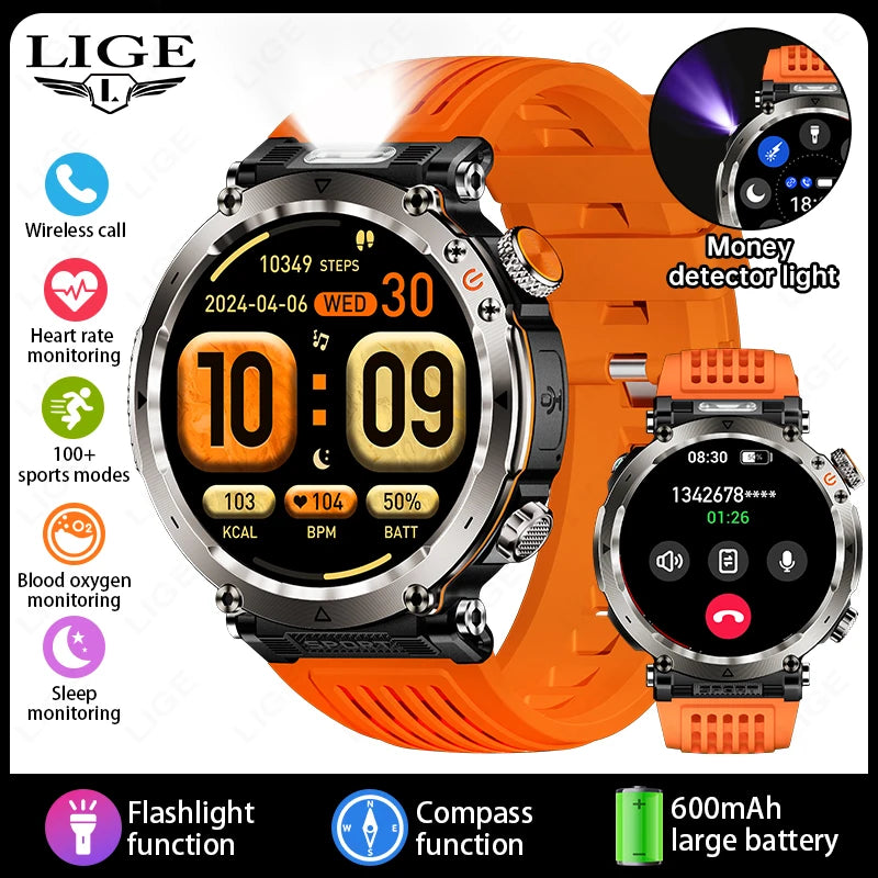 LIGE 600mAh Battery Smart Watch Men 1.7&