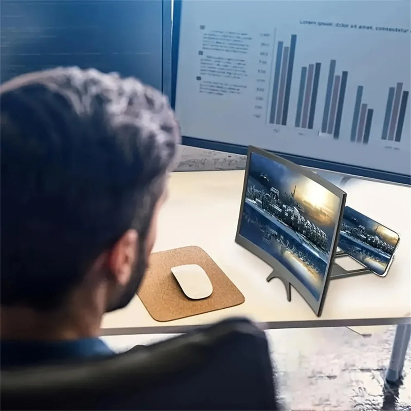 12 Inch Mobile Phone Screen Amplifier 3D Magnifying Glass Stand Magnifier HD Video Amplifier Phone Stand Enlarged Screen Bracket