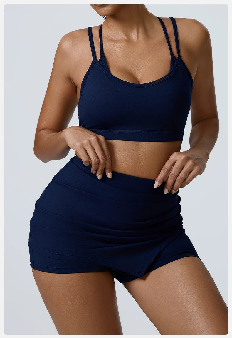Yoga Sets 2 Pieces Workout Sets for Women Tracksuit Sportswear Gym Clothes High Waist Shorts Outfits Running Suits Fitness Bras
