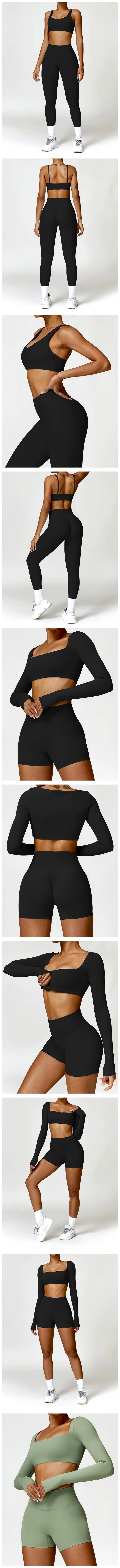 Yoga Suit 2 Pieces Sportswear Sports Set Women Tracksuits Gym Clothes Sport Bra Fitness Long Sleeve Top Workout Legging Yoga Set