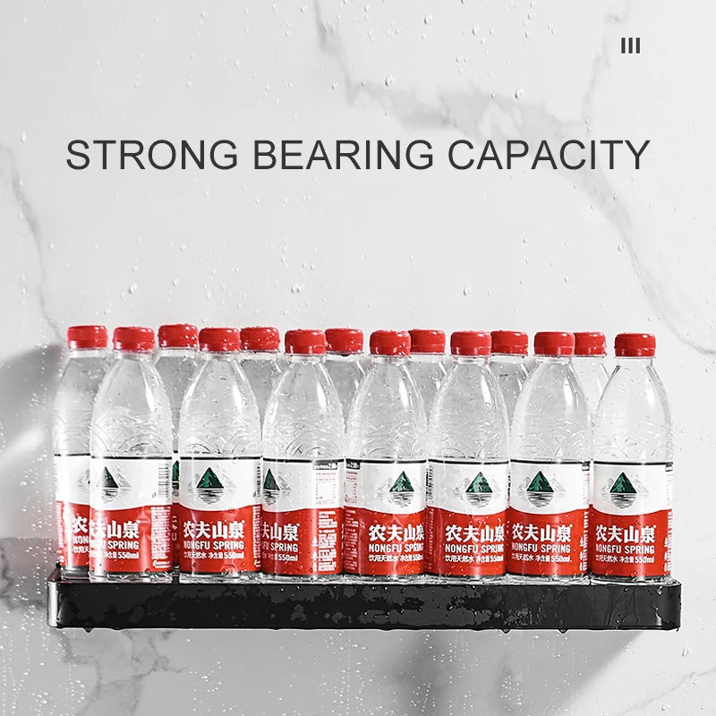 Punch-free Black Bath Shelves Bathroom Shelf Nail-free Shampoo Holder Shelves Storage Shelf Rack Bathroom Basket Holder ML1018