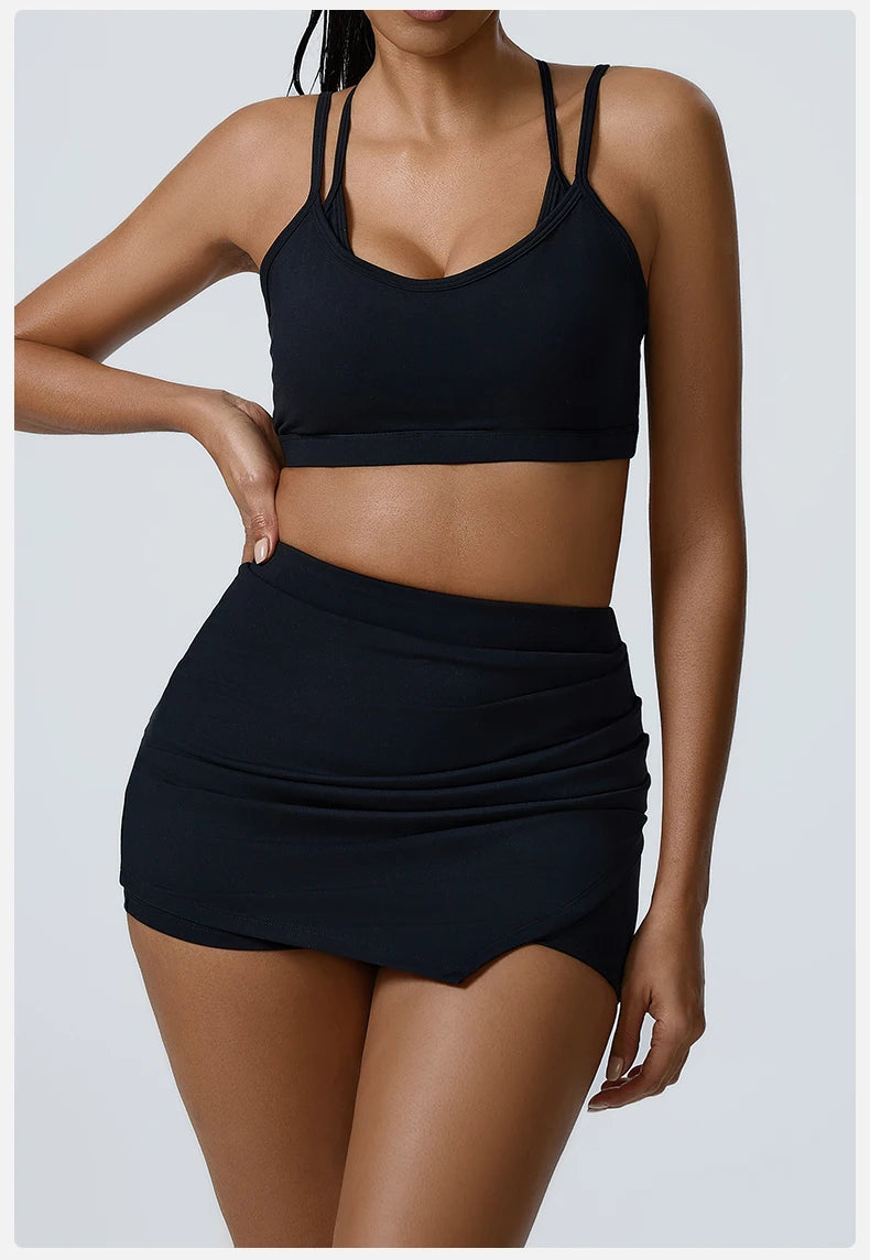 Yoga Sets 2 Pieces Workout Sets for Women Tracksuit Sportswear Gym Clothes High Waist Shorts Outfits Running Suits Fitness Bras