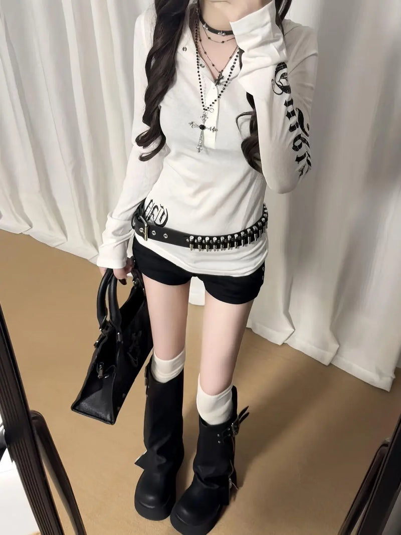 Coquette Aesthetic Hooded T-Shirt Women&