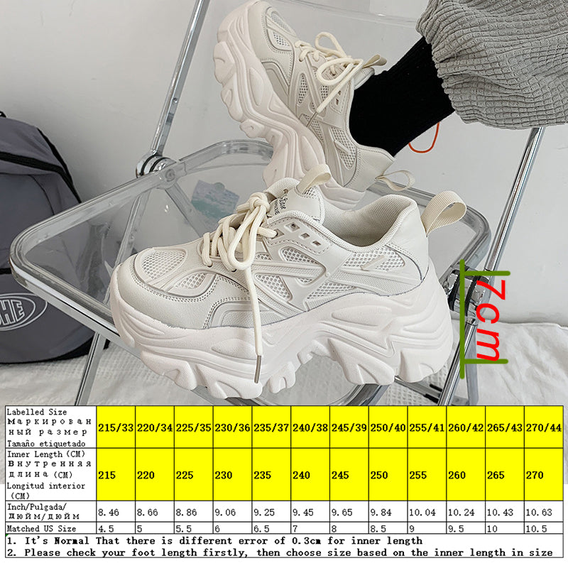 Fujin 7cm Chunky Sneakers Platform Shoes Wedge for Women Casual Shoes Breathable Summer Shoes Women Fashion Sneakers Spring