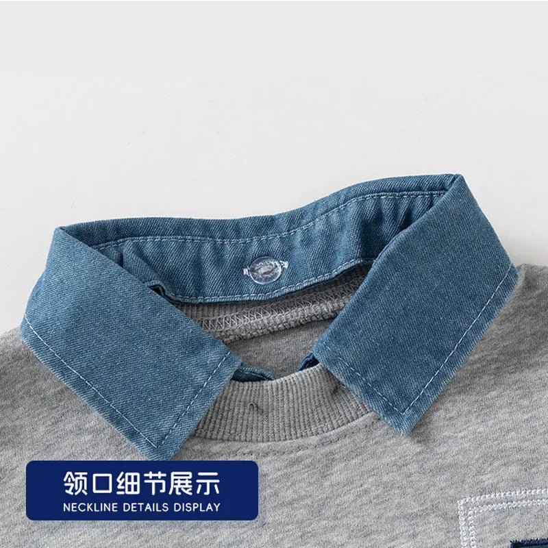 Boys’ Trendy Casual Sweatshirt – Long Sleeve Toddler Hoodie for Autumn Fashion