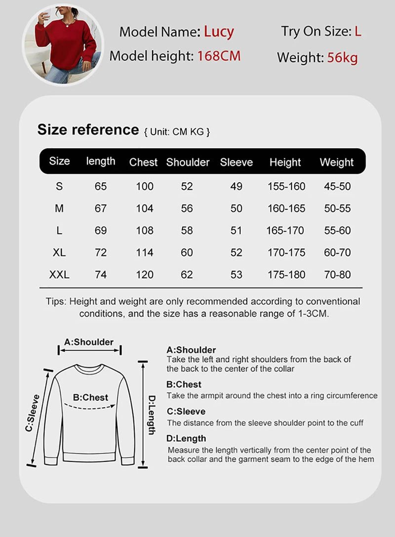 Woman Sweatshirt Casual Solid Color All-Match Clothing Loose Fashionable Pullovers Autumn Crewneck Warm  Female Hoodies