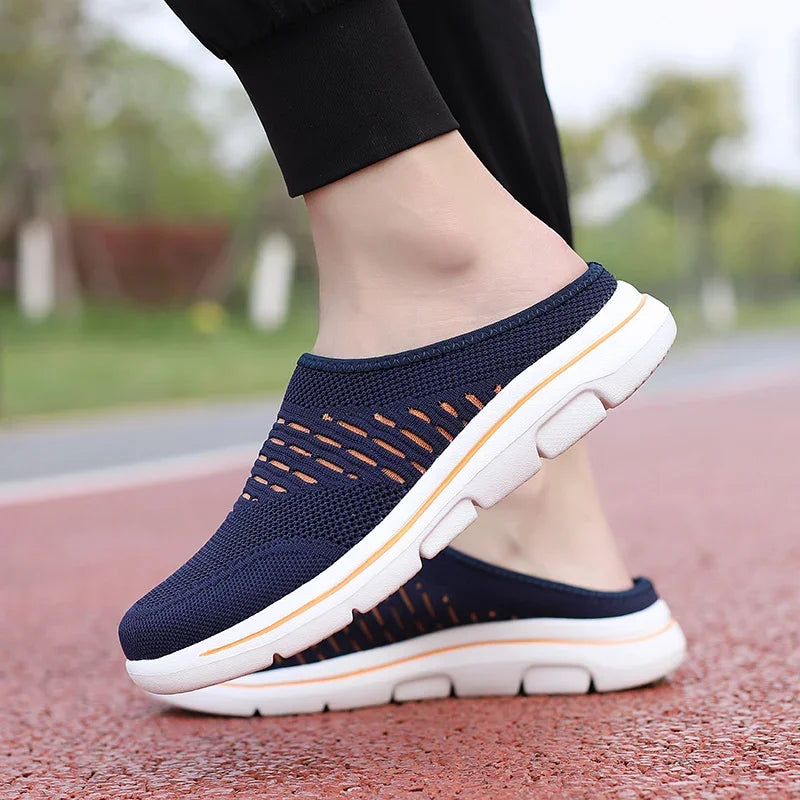 Men Slippers Summer Breathable Home Indoor Slippers Men Thick Bottom Slides Fashion Couple Walking Shoes Plus Size 39-48