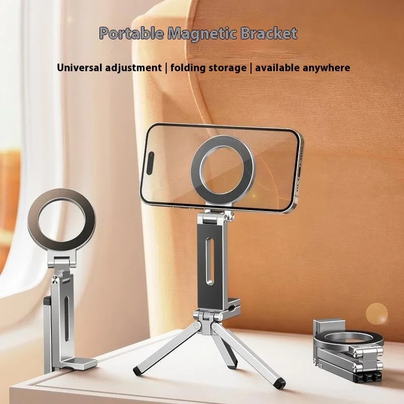 For MagSafe Plane Phone Holder – Portable Magnetic 360° Rotating Foldable Tripod for Travel, Car & Desk