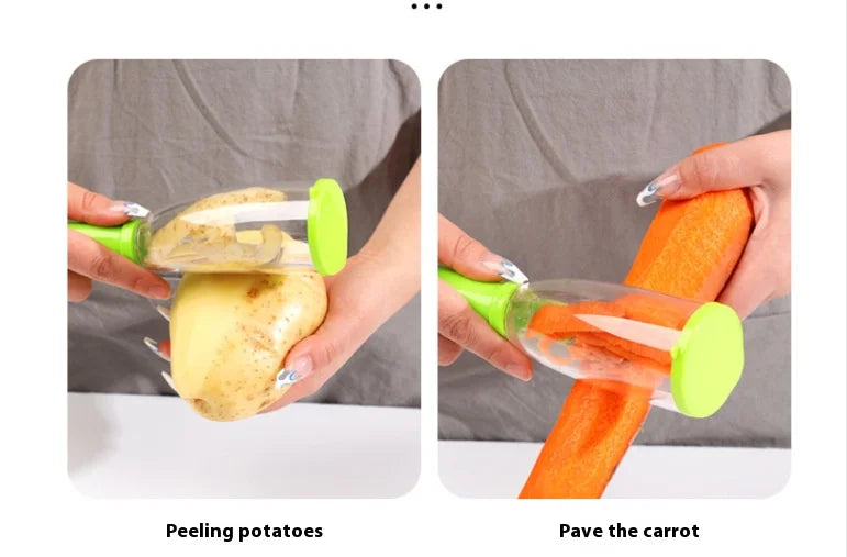 Fruit peeler with storage box for household peeling storage kitchen special anti-splash fruit and vegetable peeler
