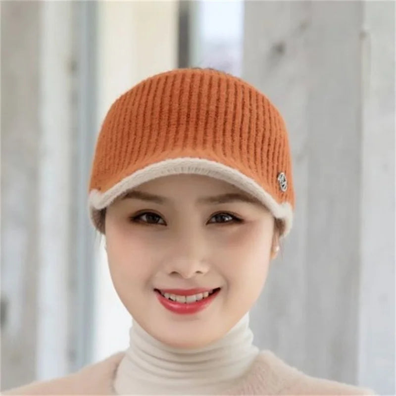 2023 Hats For Women Autumn Winter Sports Empty Top Golf Caps Female Knitted Warm Baseball Cap Fashion Running Golf Sun Hat