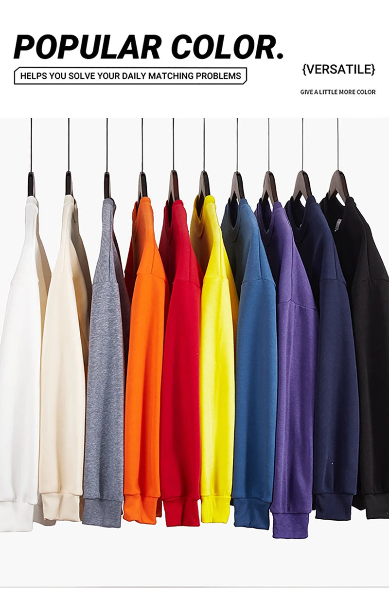 Woman Sweatshirt Casual Solid Color All-Match Clothing Loose Fashionable Pullovers Autumn Crewneck Warm  Female Hoodies