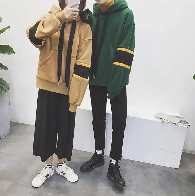 Men’s Loose Fit Winter Hoodie – Warm Patchwork Fleece Sweatshirt for Casual Autumn Streetwear | Tatiana Haven