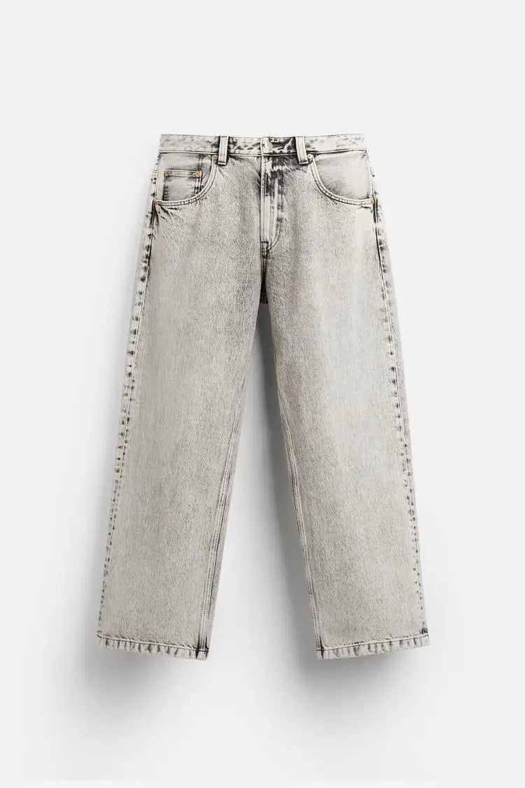 Men’s Retro Cotton Denim Jeans – Loose Fit Straight-Leg Casual Trousers, Comfortable and Wear-Resistant for Autumn & Winter