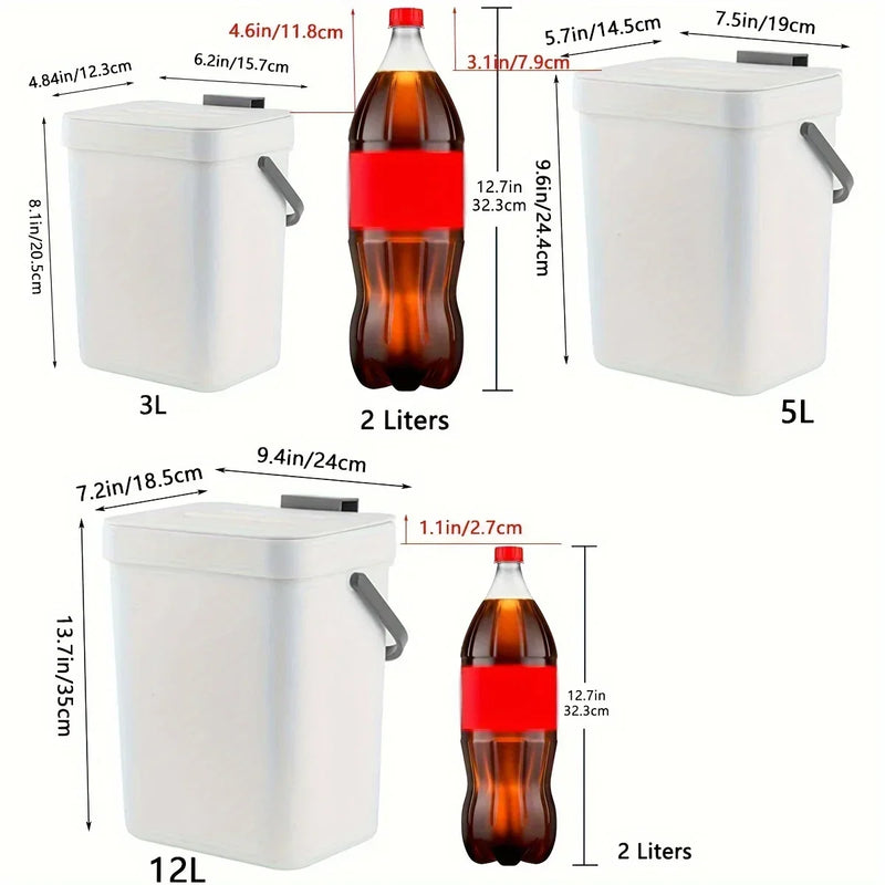 Kitchen Waste Bin Small Kitchen Compost Bin 3L Kitchen Waste Bin Household Countertop Container with Lid for Rubbish Composter