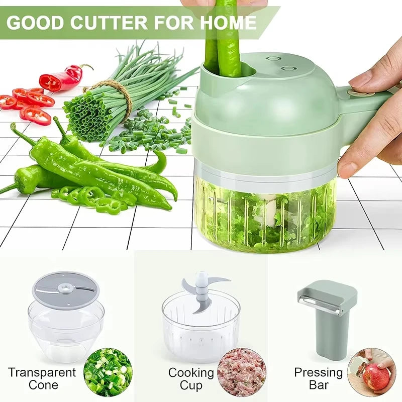 Portable Multifuction Electric Vegetable Chopper  Rechargeable Handheld Cordless Food Processor for Meat Garlic Pepper Onion