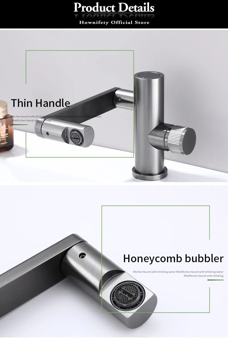 Digital Display LED Basin Faucet 360 Rotation Multi-function Stream Sprayer Hot Cold Water Sink Mixer Wash Tap For Bathroom