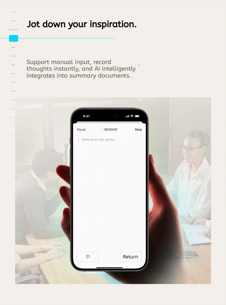 New Plaud Notepin S Wearable AI Voice Recorder, AI Notetaker, Smart Transcription & Summarization, with Wristband & lapel clip