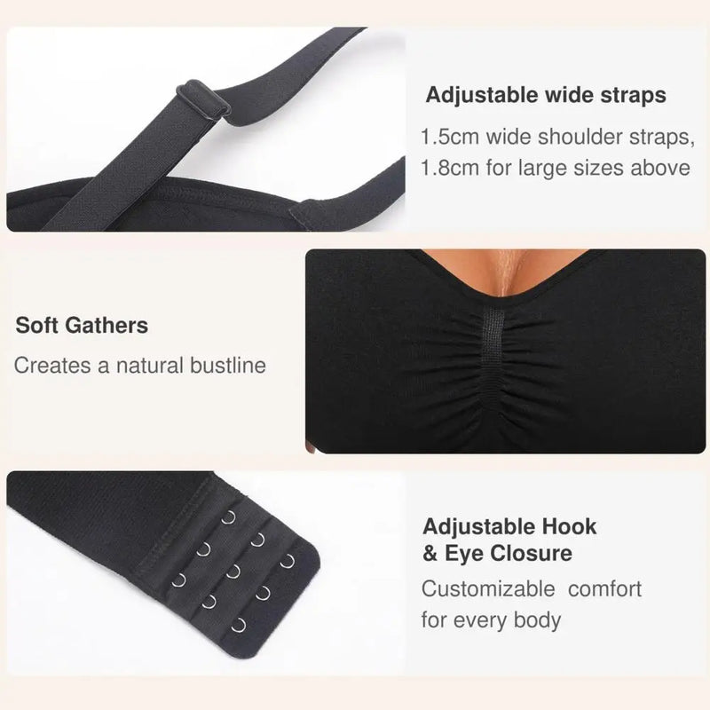 Sports Bras for Women Wireless Soft Workout Bra Full Coverage Push Up Bralettes Seamless Crop Cami Bra for Yoga Fitness
