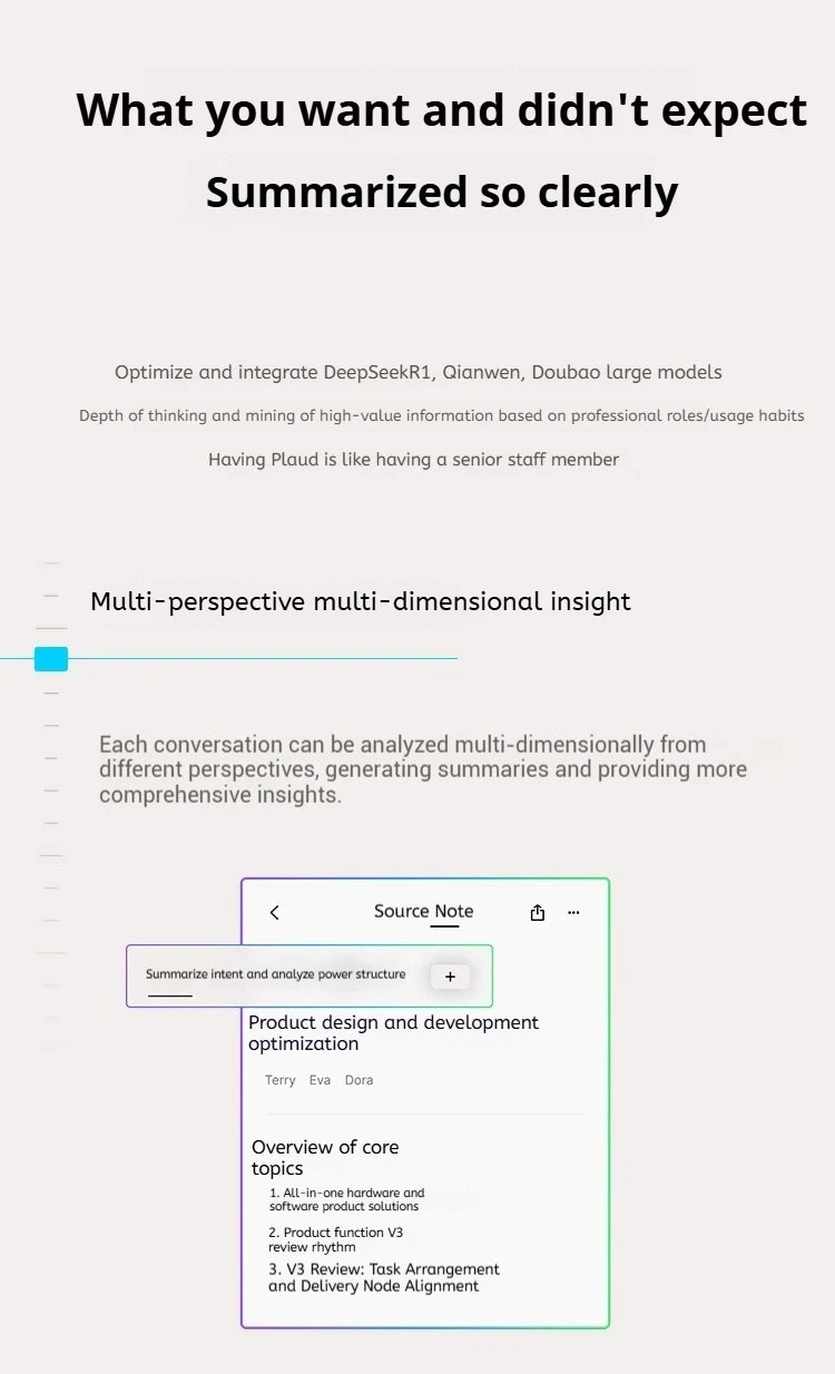 New Plaud Notepin S Wearable AI Voice Recorder, AI Notetaker, Smart Transcription & Summarization, with Wristband & lapel clip