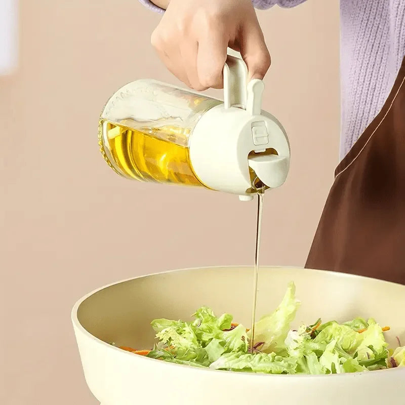 1pc 450ML Dual-Purpose Oil Mister Bottle with Automatic Shut-Off Sprayer - BPA-Free PET Plastic for Cooking, Grilling, Baking