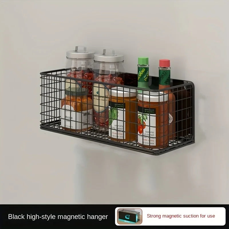 1pc Strong Magnetic Spice Rack-No-Drill,Space-Saving Kitchen Organizer for Refrigerator & Microwaves with Super Magnetic Suction