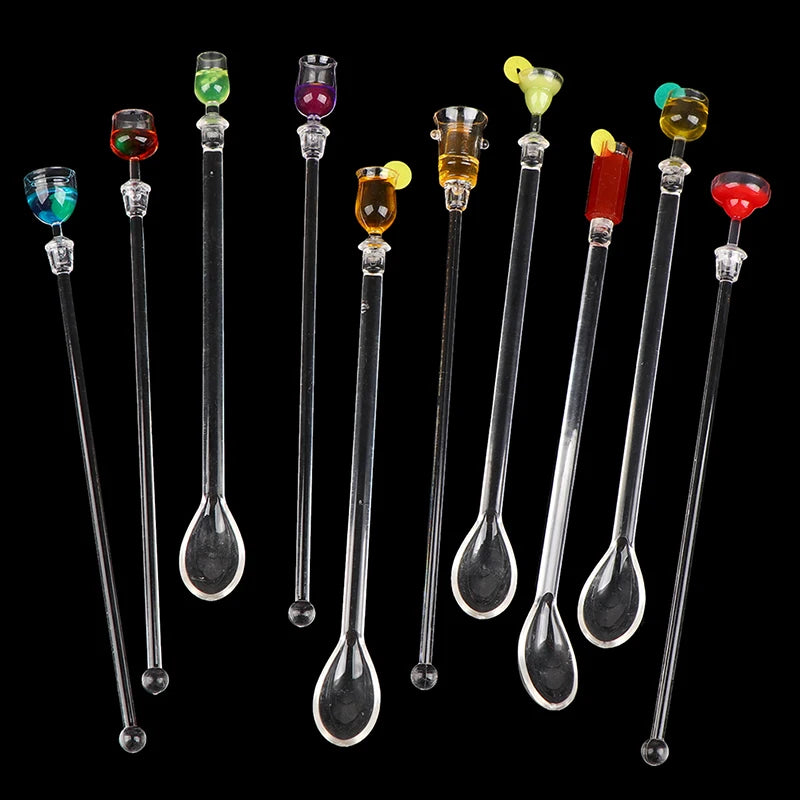 Cocktail Stirrer Drink Mixing Stick Set Acrylic Cocktail Mixer Blender Bar Supplies Swizzle Stirrer