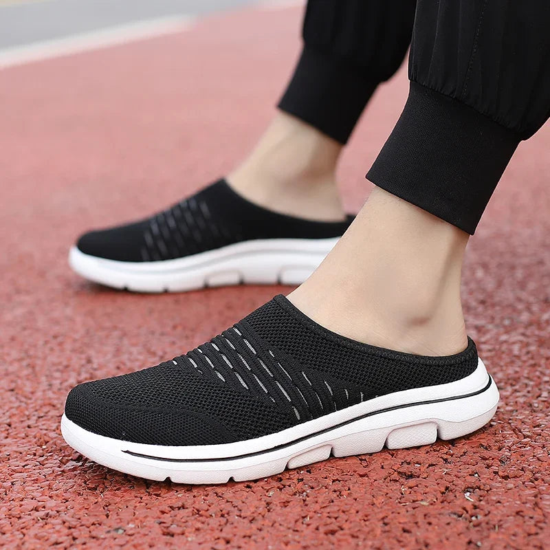 Men Slippers Summer Breathable Home Indoor Slippers Men Thick Bottom Slides Fashion Couple Walking Shoes Plus Size 39-48