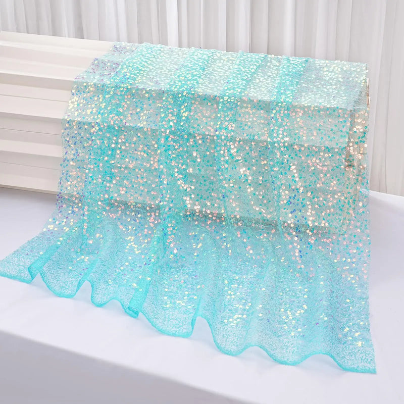 Sequin Fabric Iridescent Mermaid Glitter Fabric Pink Sparkly Fabric for Wedding Costumes Sewing Dress Tablecloth DIY Crafts Gift