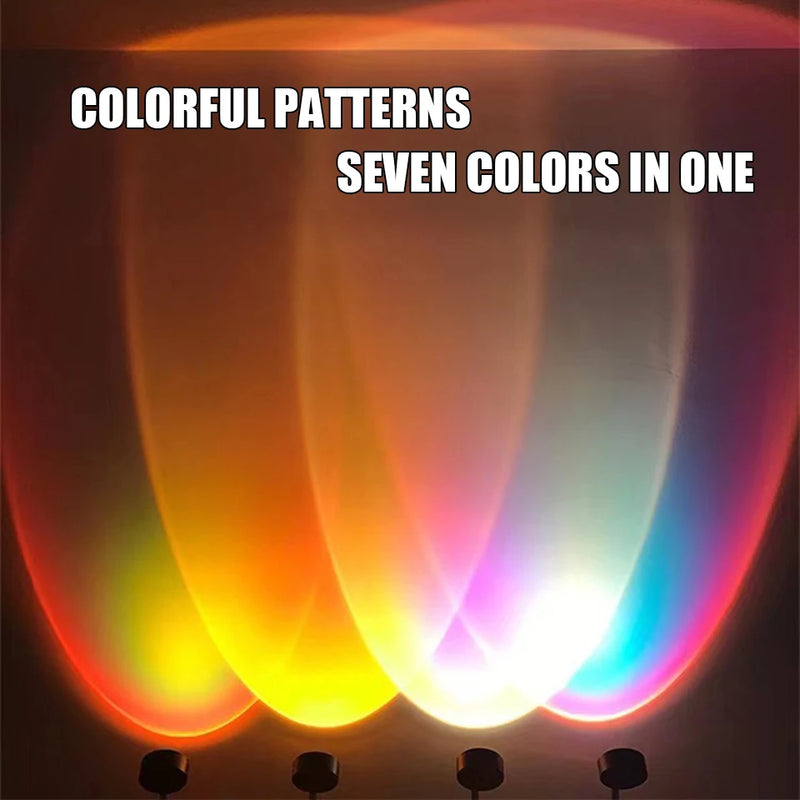 USB Sunset Lamp LED Rainbow Neon Night Light Projector Photography Wall Atmosphere Lighting for Bedroom Room Decor Nightlights