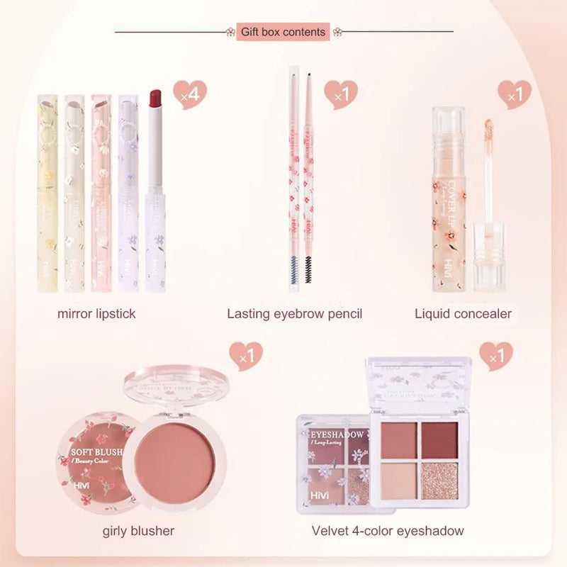 Tatiana Haven 8-Piece Makeup Set – Lipstick, Concealer, Eyeshadow, Eyebrow & Blush Beauty Kit