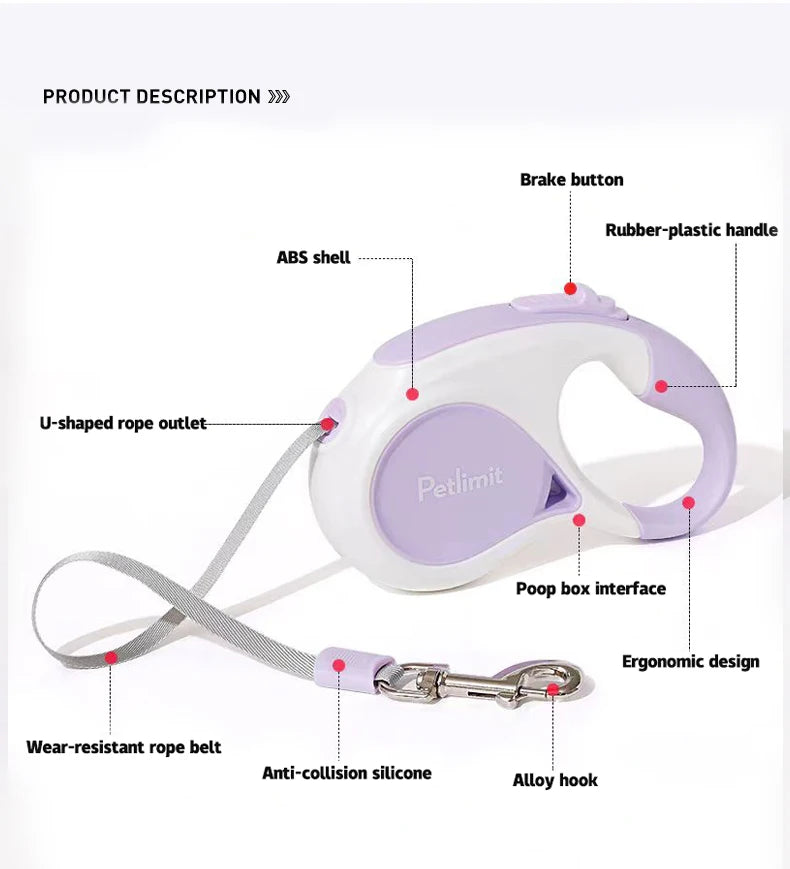 Automatic Retractable Dog Leash 3M/5M Extendable Rope For Outdoor Travel Walking Hiking Small Dogs Traction Rope Cat Lead