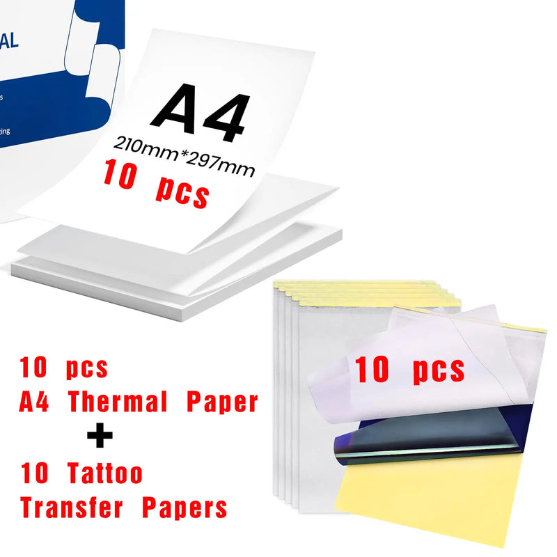 🖨️ Portable A4 Thermal Printer – Inkless Bluetooth Printer for PDF, Tattoo Stencils, and Office Use (Smartphone Compatible)