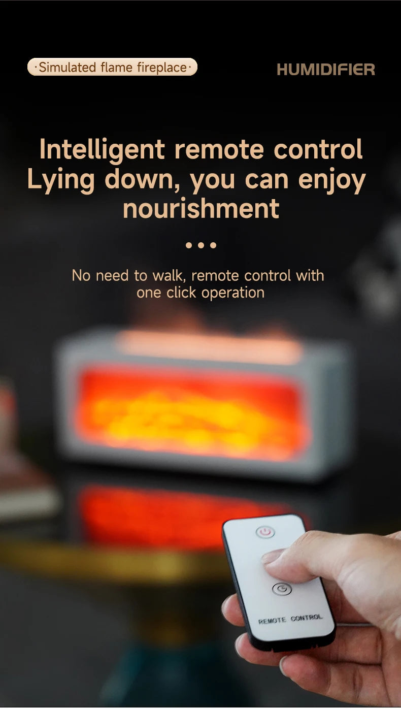 Air Humidifier Essential Oil Diffuser Flame Aroma Humidifier Home Room Fragrance Diffuser with Night Light Aromatherapy Diffuser