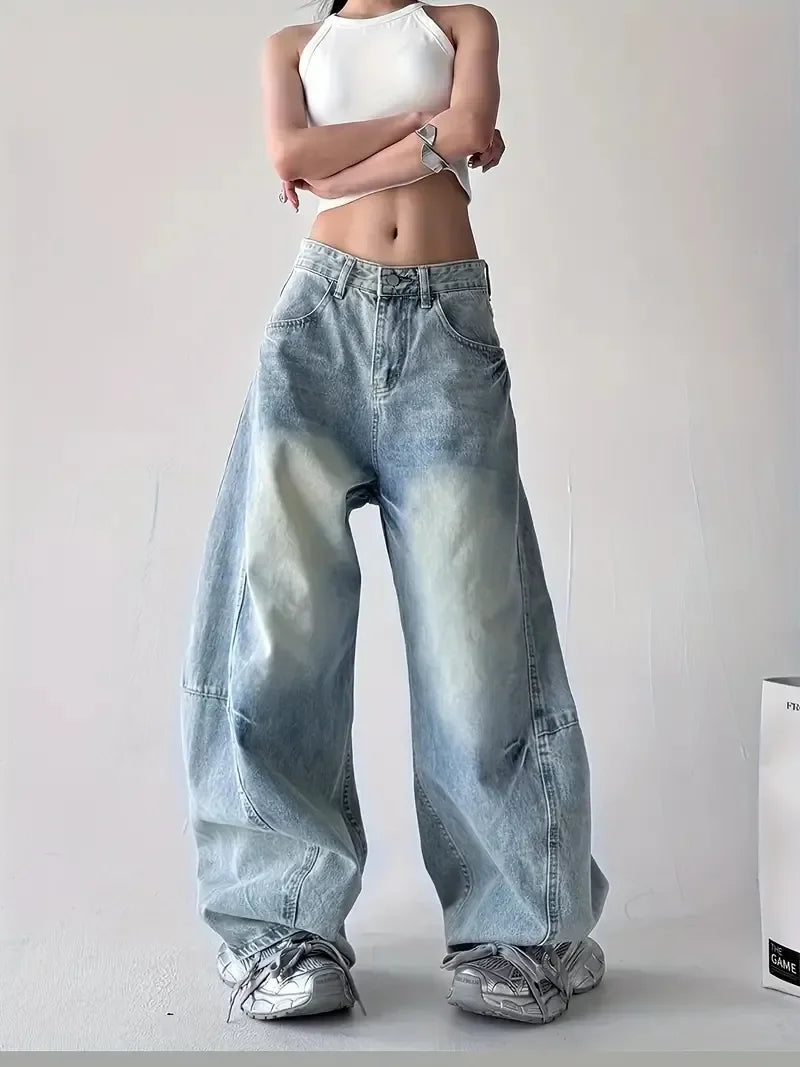 Loose hip hop street jeans jeans street women&