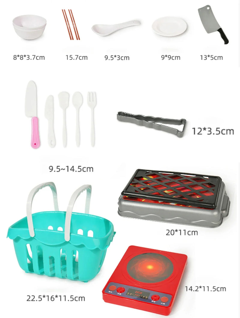 Set For Kids Girl Cooking Kitchen Toys Baby Cutting Fruit Cooking Kitchen Utensils Children&