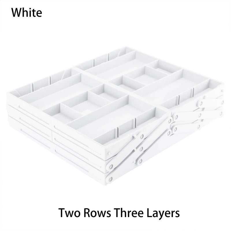 2/3 Tier Drawer Organizer Multi Level Collapsible Expandable Desk Organizer Trays for Office Supplies, Kitchen Gadgets Utensils