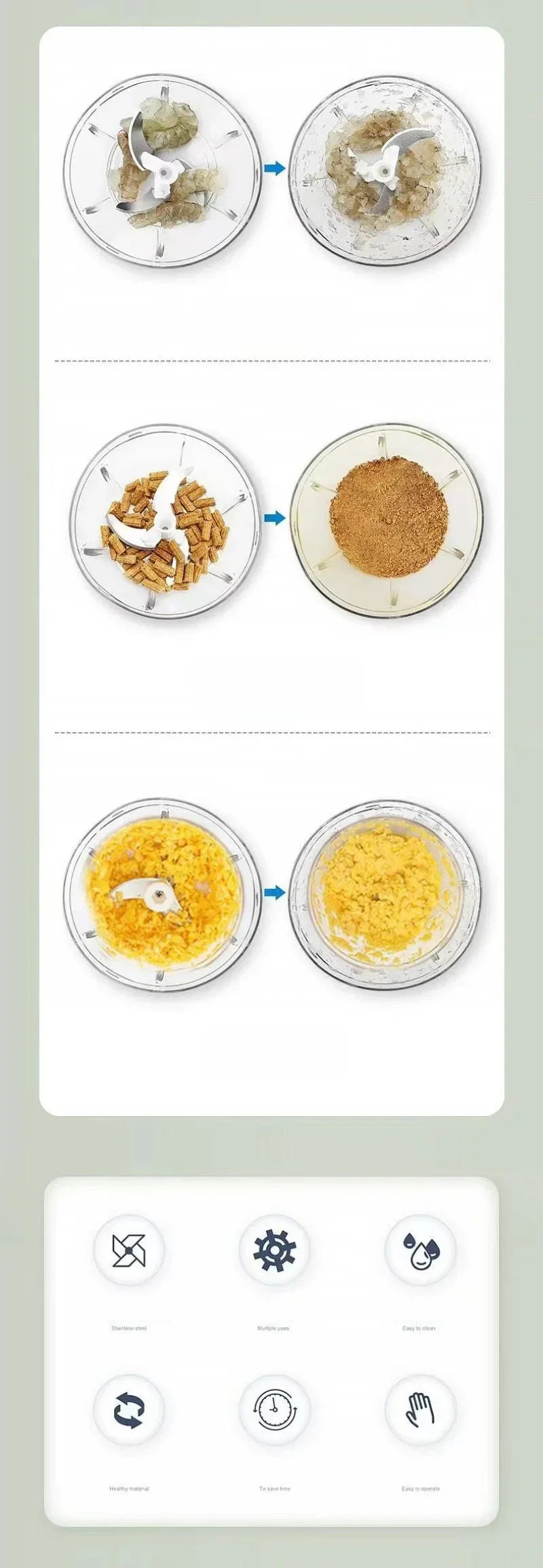 Food Shredder Processor Mini Manual Rope Garlic Cutter Meat Mincer Vegetable Onion Cutter Garlic Masher Kitchen Tools Portable